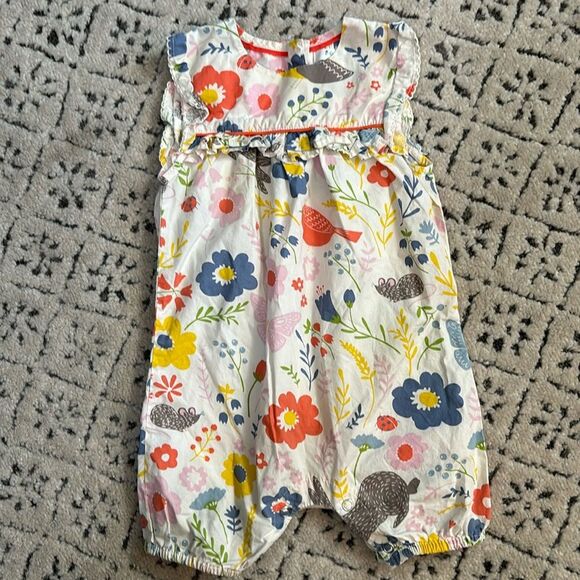 Baby Boden Other - DELETE Baby Boden Romper Floral Meadow Bird Butterfly Bunny Sz 6-12 mo